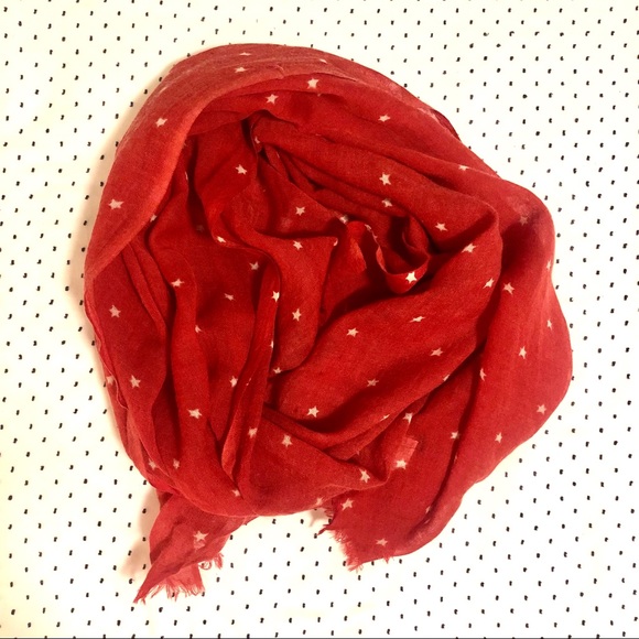 J. Crew Accessories - ⭐️ J.Crew Red Wool Star Scarf